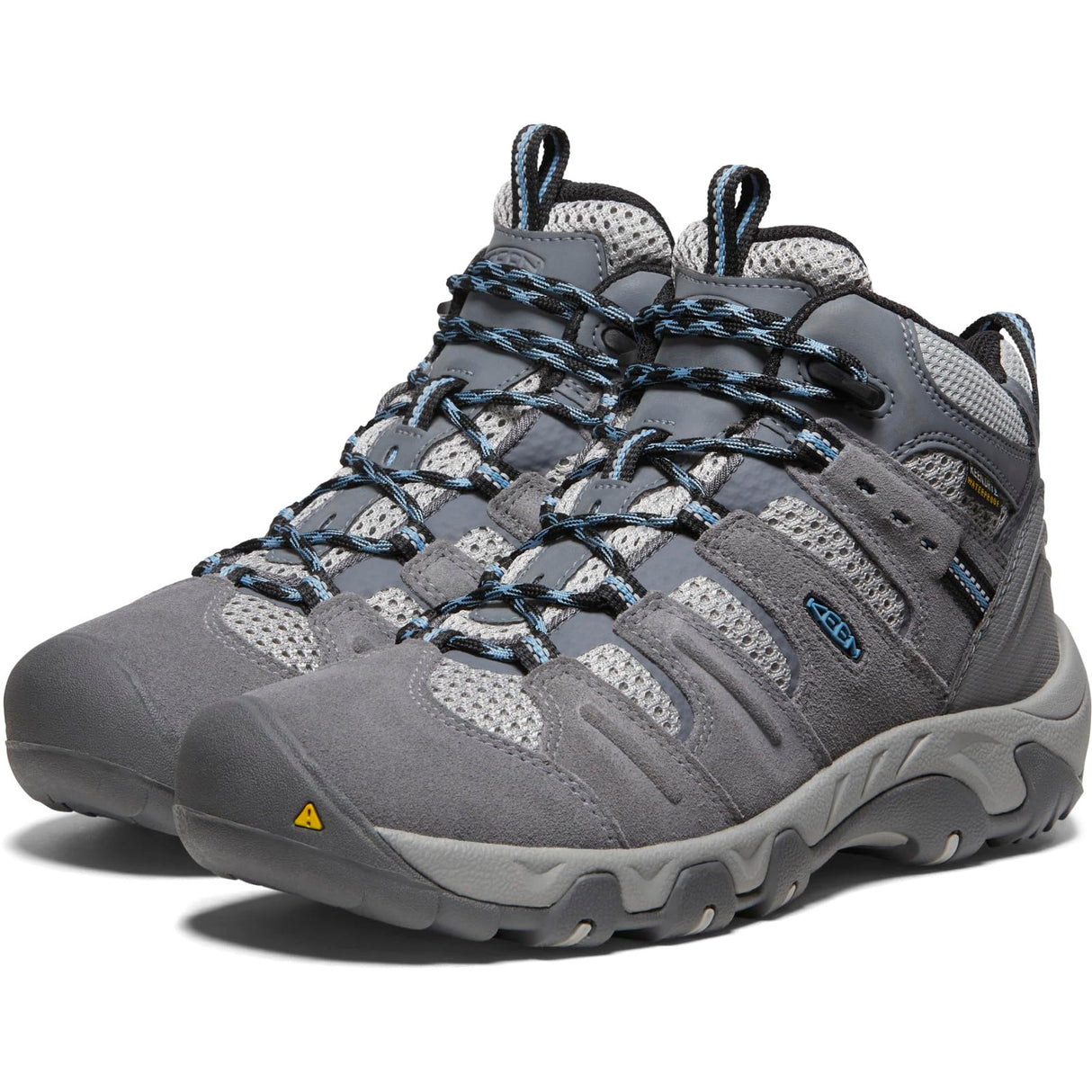 KEEN Headout Mid Waterproof, Botas de Senderismo Mujer, Steel Grey/Blue Heaven, 39 EU