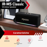 IRRADIO IR-M5 Classic, Altavoz portátil Potente, Doble Controlador de 50 mm, subwoofer pasivo, 20 W de Potencia. Sonido equilibrado, iluminación LED RGB, Grado de impermeabilización IPX7, función