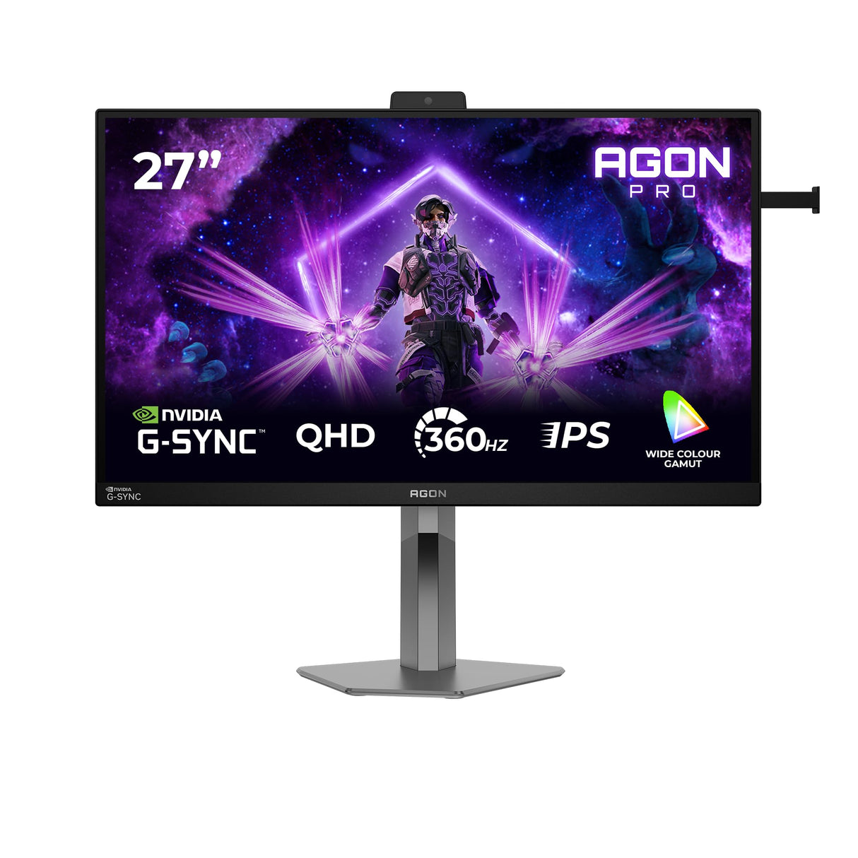 AOC AG276QSG2 27 Pulgadas WQHD Monitor 360Hz, Fast IPS Panel, 0.3ms MPRT, Adaptive Sync, HDR10, G-Sync Compatible, Ajuste de Altura, Altavoces, (2560x1440 HDMI 3X 2.1 TMDS DP 1x 1.4 USB Hub) Negro