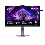 AOC AG276QSG2 27 Pulgadas WQHD Monitor 360Hz, Fast IPS Panel, 0.3ms MPRT, Adaptive Sync, HDR10, G-Sync Compatible, Ajuste de Altura, Altavoces, (2560x1440 HDMI 3X 2.1 TMDS DP 1x 1.4 USB Hub) Negro