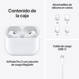 Apple AirPods Pro 2 Auriculares inalámbricos, Auriculares Bluetooth, cancelación Activa de Ruido, Audífono, Modo Sonido Ambiente, Audio Espacial Personalizado, Sonido de Alta fidelidad, Carga USB C