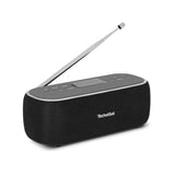 TechniSat VIOLA BT 1 - Altavoz portátil Bluetooth con Radio Digital Dab+ (FM, Dab, Temporizador de Alarma, Memoria de Favoritos, LCD, función de Manos Libres, Entrada AUX, 6W) Negro/Gris