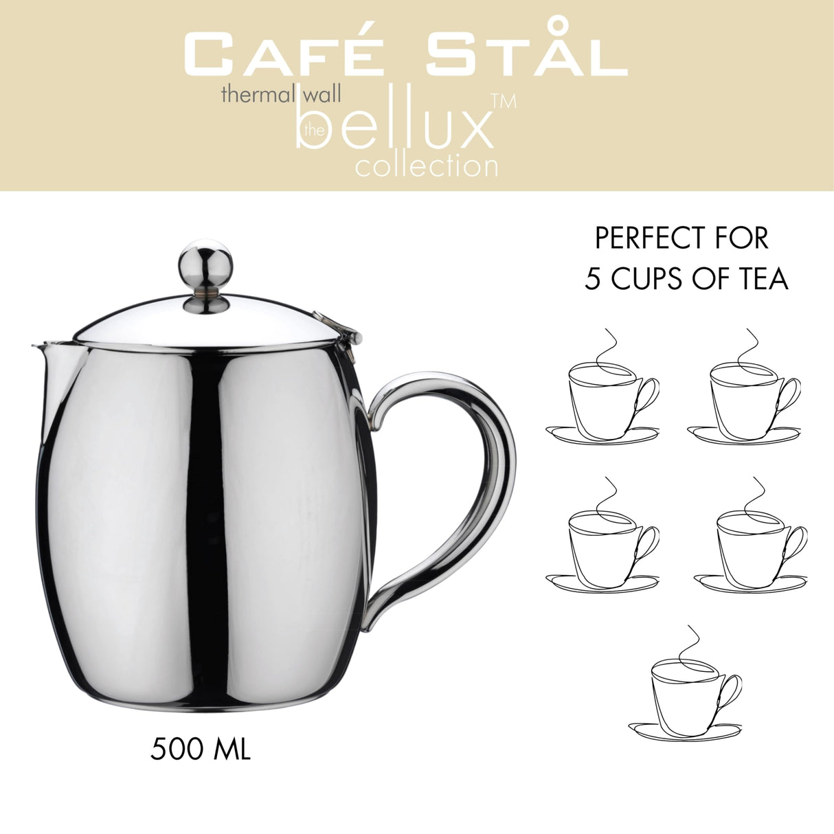 Café Stål, acero inoxidable, 0,5 L