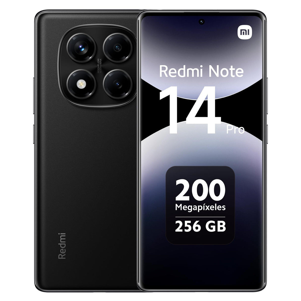 XIAOMI Redmi Note 14 Pro - Smartphone de 8+256GB, Pantalla de 6.67" AMOLED FHD+ 120Hz, MediaTek Helio G100-Ultra, cámara de 200MP, TurboCharge 45W, 5500 mAh, Cargador no Incluido, Negro (Versión ES)