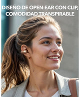 Soundcore C40i de Anker, Auriculares Open-Ear con Clip, Diseño de Juntas Flexible, Controles de Botón, Comodidad Ligera, Ajuste Estable con Almohadillas Acoplables, Transductores Expansivos