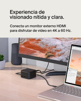Belkin Base de Acoplamiento USB-C GAN 6 en 1 de 130 W Connect, estación multipuerto con 96 W (PD), USB-C, USB-A, Gigabit Ethernet y HDMI 4K para videoconsolas, MacBook Pro, portátiles PC y Chromebook