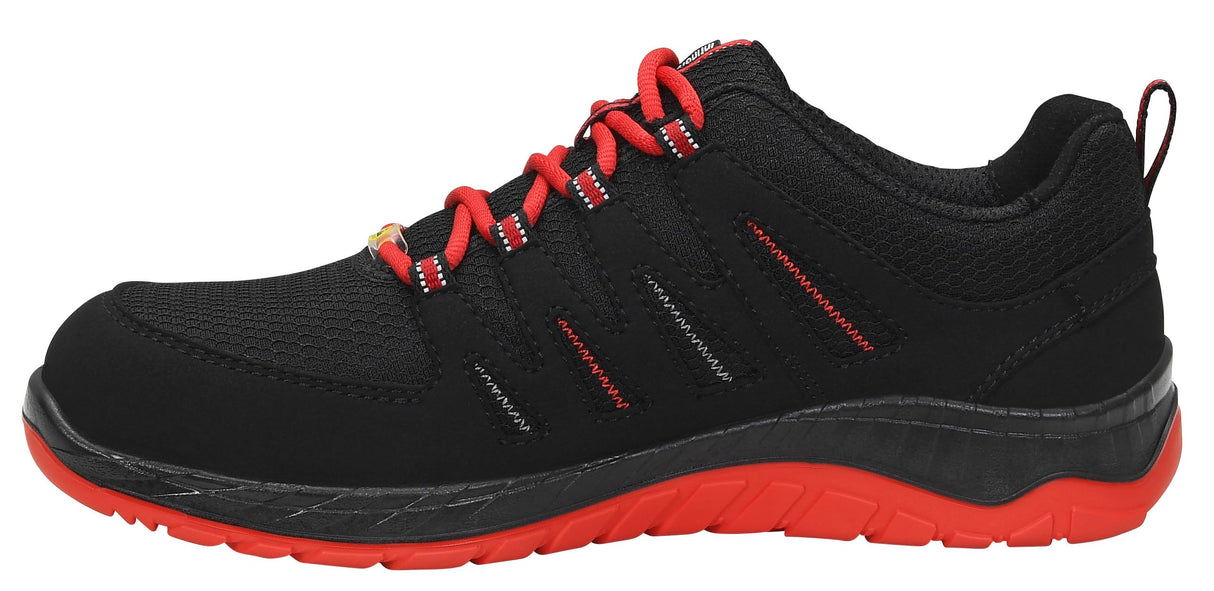 ELTEN Zapatos de seguridad MADDOX Black-Red Low S3, para hombre, deportivos, ligeros, color negro/rojo, puntera de acero
