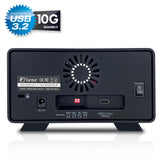 FANTEC 2-Fold USB 3.2 Gen2 10G Raid Hard Disk Docking Station for 2X SATA 3.5/2.5 Inch HDDs, Transfer Rates up to 10Gbit/Sec, no Tools Required, Lockable, 2X USB Cable. Aluminum Enclosure Black