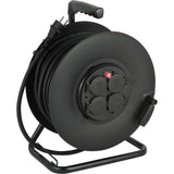 Electraline 20868130D - Cable alargador eléctrico IP44 profesional con bobinador de 40 m, cable de goma H07RN-F 3G2,5 mm², 4 enchufes 16A