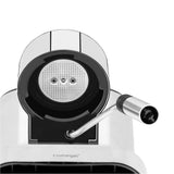 WMF Lumero - Cafetera expreso con 3 portafiltro, 1400 vatios, para 1-2 tazas de expreso, 15 bares, reposavasos, espumador de leche, prensador de café, luz led, acero inoxidable mate