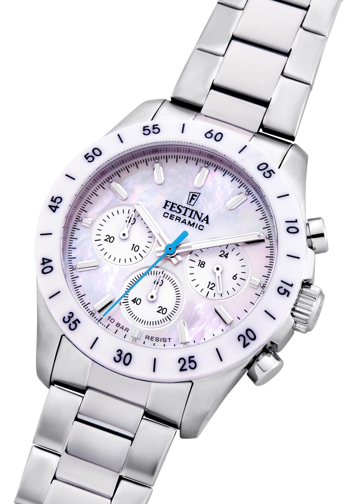 Reloj FESTINA para Unisex F20693/1 Ceramic Caja de Acero Inoxidable 316l Plateado Correa de Acero Inoxidable 316l Plateado
