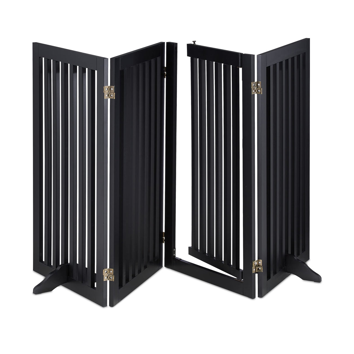Relaxdays Barrera Seguridad Niños, Valla Protectora, Puerta, 92x206cm, Plegable, Cerca Protección Bebés, Perros, Negro, Tablero de Fibras