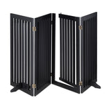 Relaxdays Barrera Seguridad Niños, Valla Protectora, Puerta, 92x206cm, Plegable, Cerca Protección Bebés, Perros, Negro, Tablero de Fibras