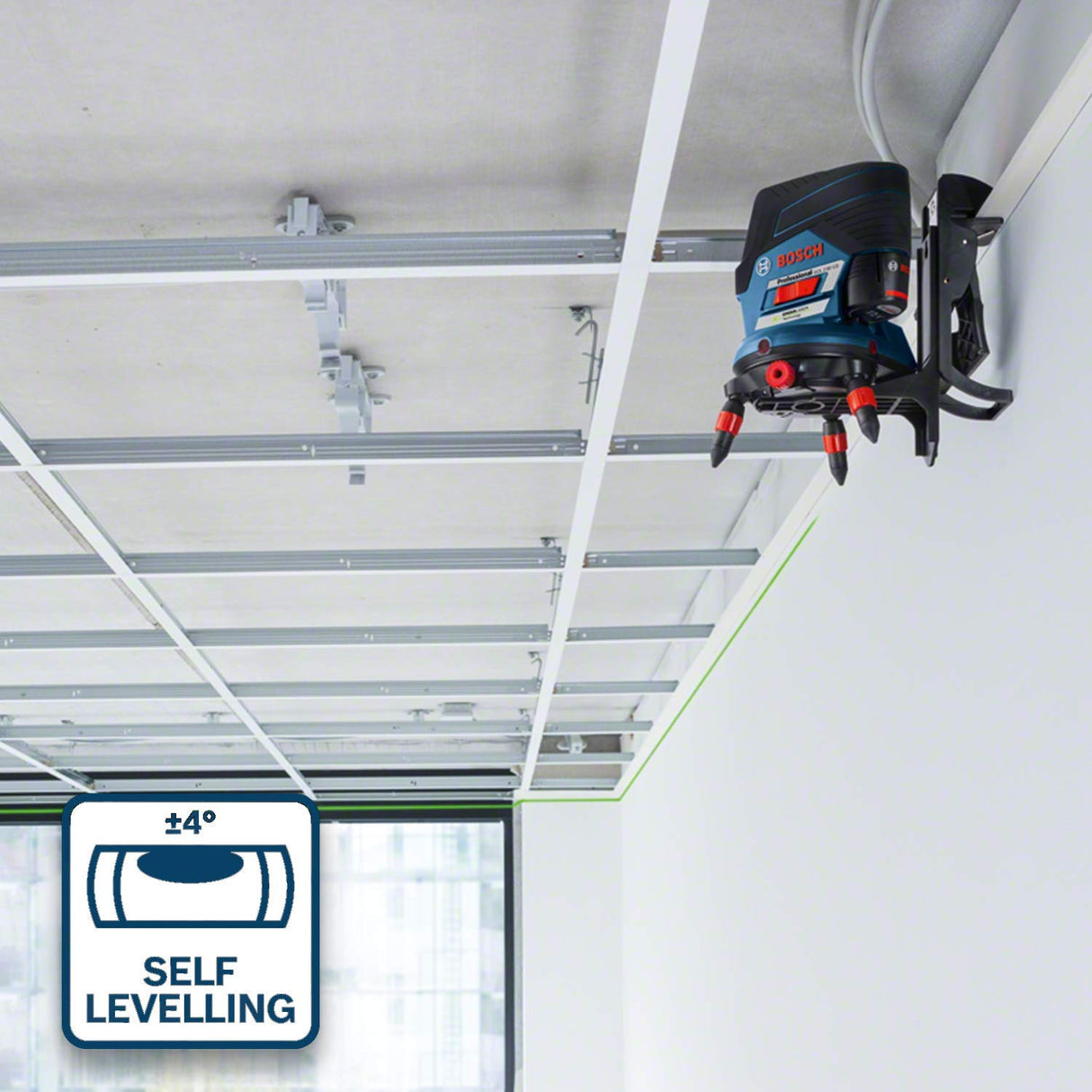 Bosch Professional Sistema 12V Nivel Láser GCL 2-50 CG (1 batería 12V + cargador, láser verde, c/función aplicación, soporte, alcance visible: hasta 20 m, en L-BOXX)