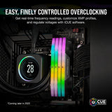 Corsair Vengeance RGB DDR5 64GB (2x32GB) 6600MHz C32 Intel Memoria per Desktop (Regulación de Voltaje a Bordo, Perfiles XMP 3.0 Personalizados, Factor de Forma Compacto, Optimizadas para Intel) Negro