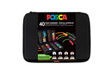 Uni-Ball 186840 - POSCA Marker Set, 40 rotuladores acrílicos en anchos de trazo PC-1MC, PC-3M, PC-5M, PC-8K