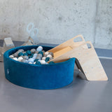 KiddyMoon 90X30cm/200 Bolas Piscina De Bolas ∅ 7Cm para Ninos Cuarto Angular Hecha En La UE, Grisclr:Blanco/Gris/Rosa Clr