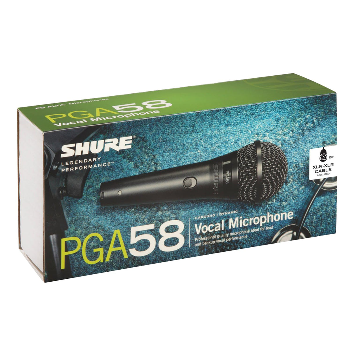 Shure PGA58 Cardioide Micrófono vocal dinámico con XLR a XLR de cable