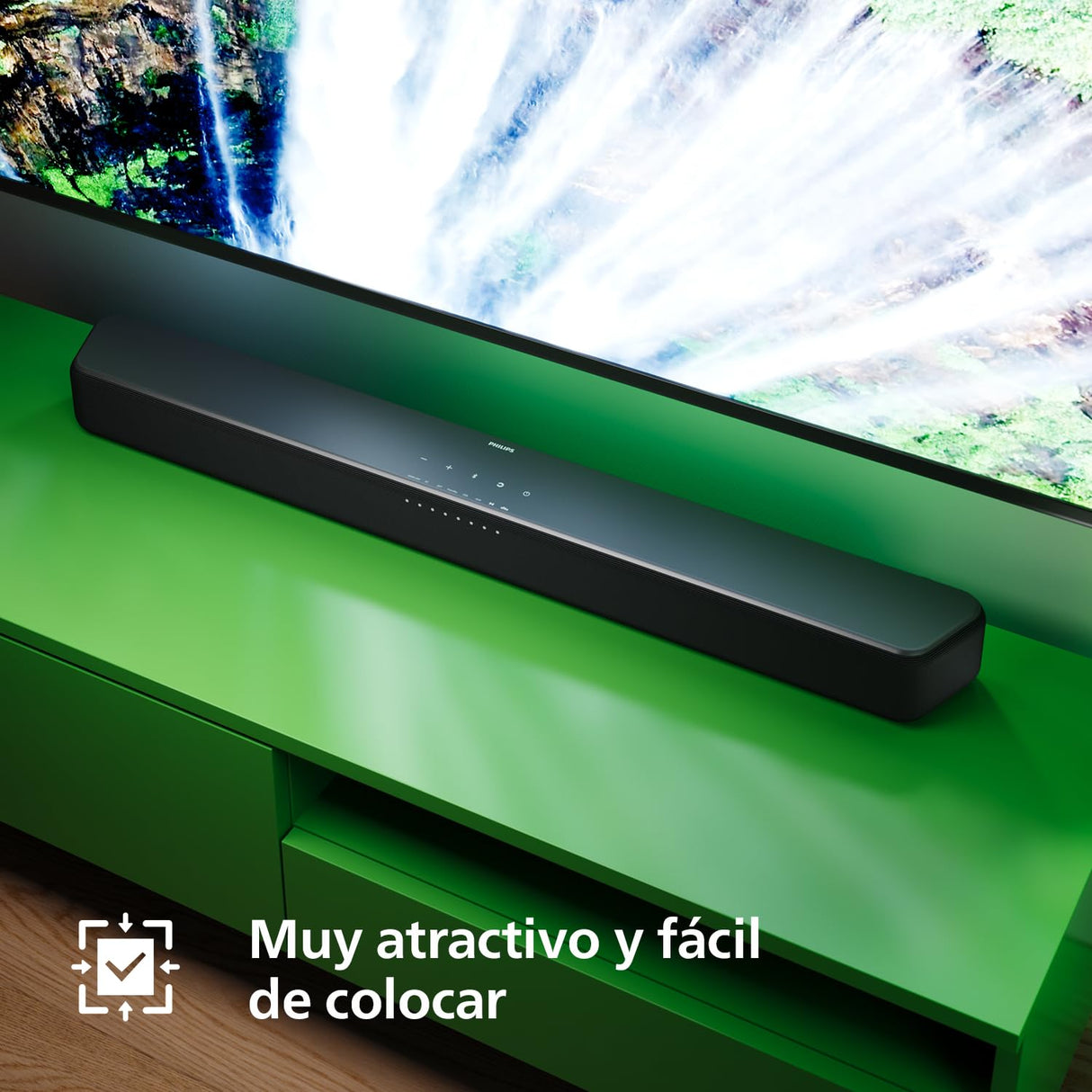 Philips TAB5109 Barra de Sonido 2.0-2 Canales de 120W, DTS Virtual X, Bluetooth 5.4, HDMI ARC, conexión óptica y conectividad USB - Gris Oscuro
