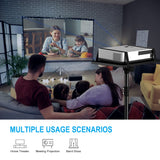DECOSIS Trípode para proyector de 23.5 a 46.5 pulgadas, soporte de trípode para laptop de altura ajustable con soporte de teléfono de cuello de cisne, soporte de suelo para laptop para oficina, hogar,