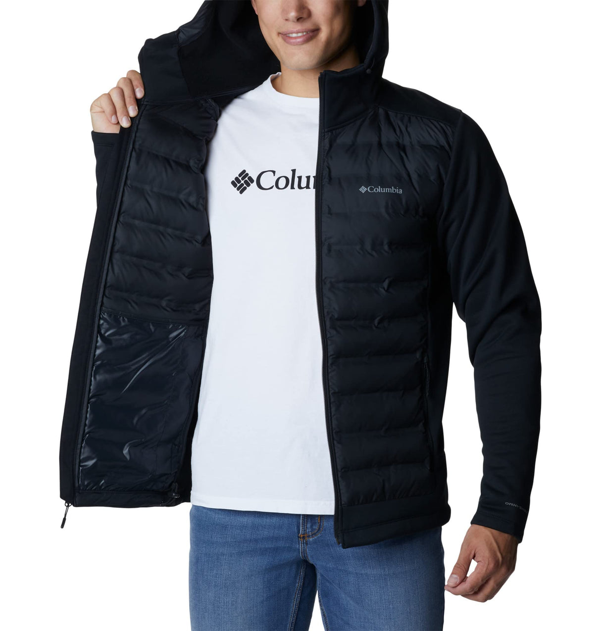 Columbia Hombre Sudadera con Capucha Y Cremallera, Black, S