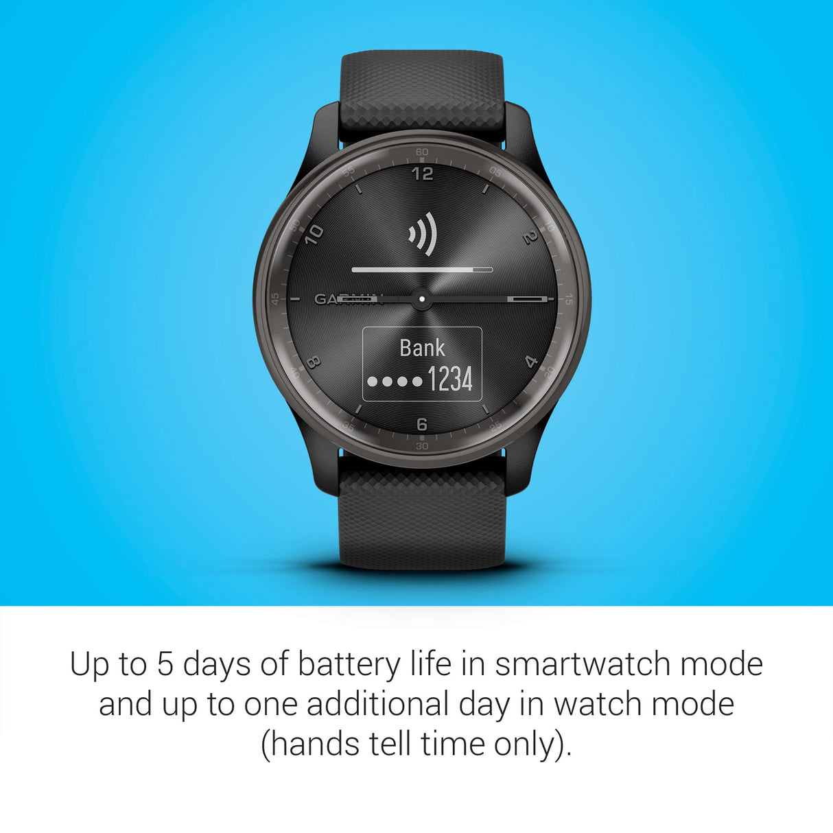 Garmin Vivomove Trend, Elegante Smartwatch Híbrido de 40 mm con Sofisticado Aspecto Analógico, Bisel de Acero Inoxidable y Funciones Inteligentes, Negro