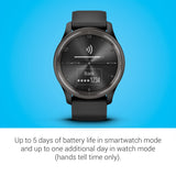 Garmin Vivomove Trend, Elegante Smartwatch Híbrido de 40 mm con Sofisticado Aspecto Analógico, Bisel de Acero Inoxidable y Funciones Inteligentes, Negro