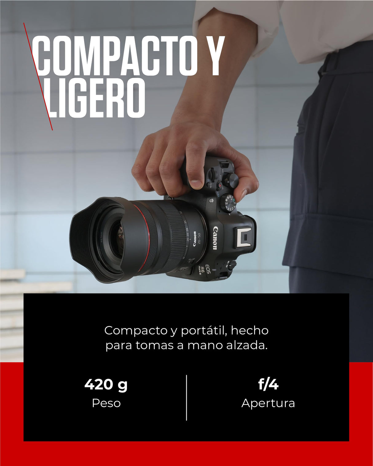 Objetivo Canon RF 20-50mm F4L IS USM PZ | Power Zoom para Vídeo y Fotografía | Estabilizador Óptico, Apertura f/4 Constante | Ideal Creadores Contenido, Vlogging, Viajes