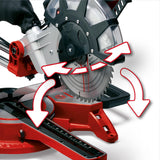 Einhell Ingletadora TC-SM 2534/1 Dual (máx. 2350 W, Función de tracción integrada, cabezal de sierra inclinable, tope de pieza de trabajo, láser, Incluye hoja de sierra de precisión de carburo)