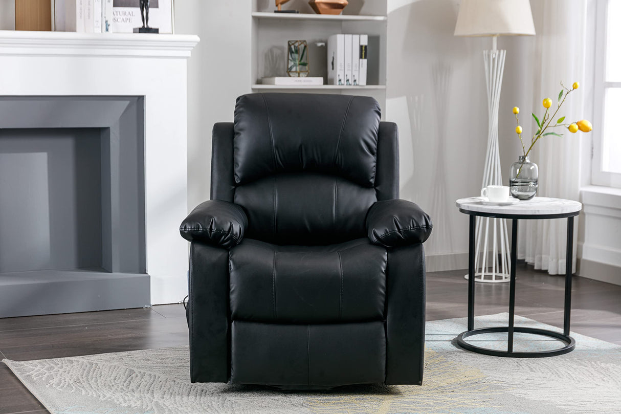 Astan Hogar Sillón Relax con Función Auto-Ayuda (Levanta Personas), Reclinación Eléctrica, Masaje Y Termoterapia, Modelo Ramón AH-AR30930NG, Negro,