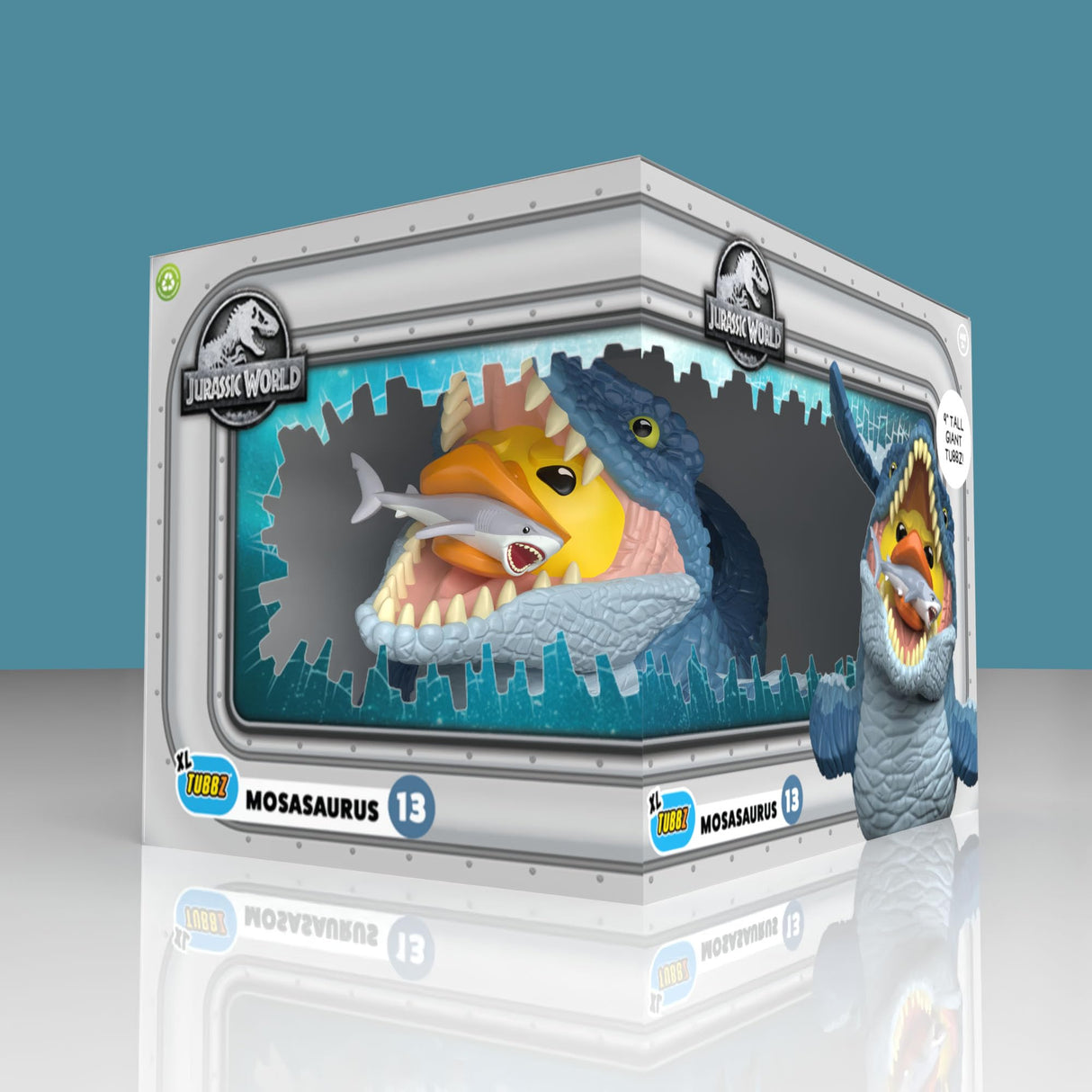 TUBBZ XL: Jurassic Park - Mosasaurus Figura Gigante Coleccionable de Pato de Goma Disfrazado