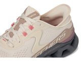 Skechers Glide-Step Altus, Zapatillas Mujer, Natural Synthetic/Mesh/Gray Trim, 41 EU