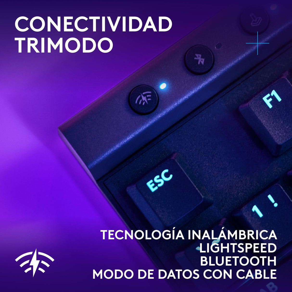 Logitech G G515 Lightspeed TKL de Perfil bajo Teclado para Gaming inalámbrico, RGB LIGHTSYNC, diseño Fino sin Teclado numérico, Teclas de PBT, interruptores mecánicos táctiles, QWERTY Español - Negro