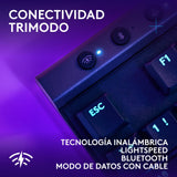 Logitech G G515 Lightspeed TKL de Perfil bajo Teclado para Gaming inalámbrico, RGB LIGHTSYNC, diseño Fino sin Teclado numérico, Teclas de PBT, interruptores mecánicos táctiles, QWERTY Español - Negro