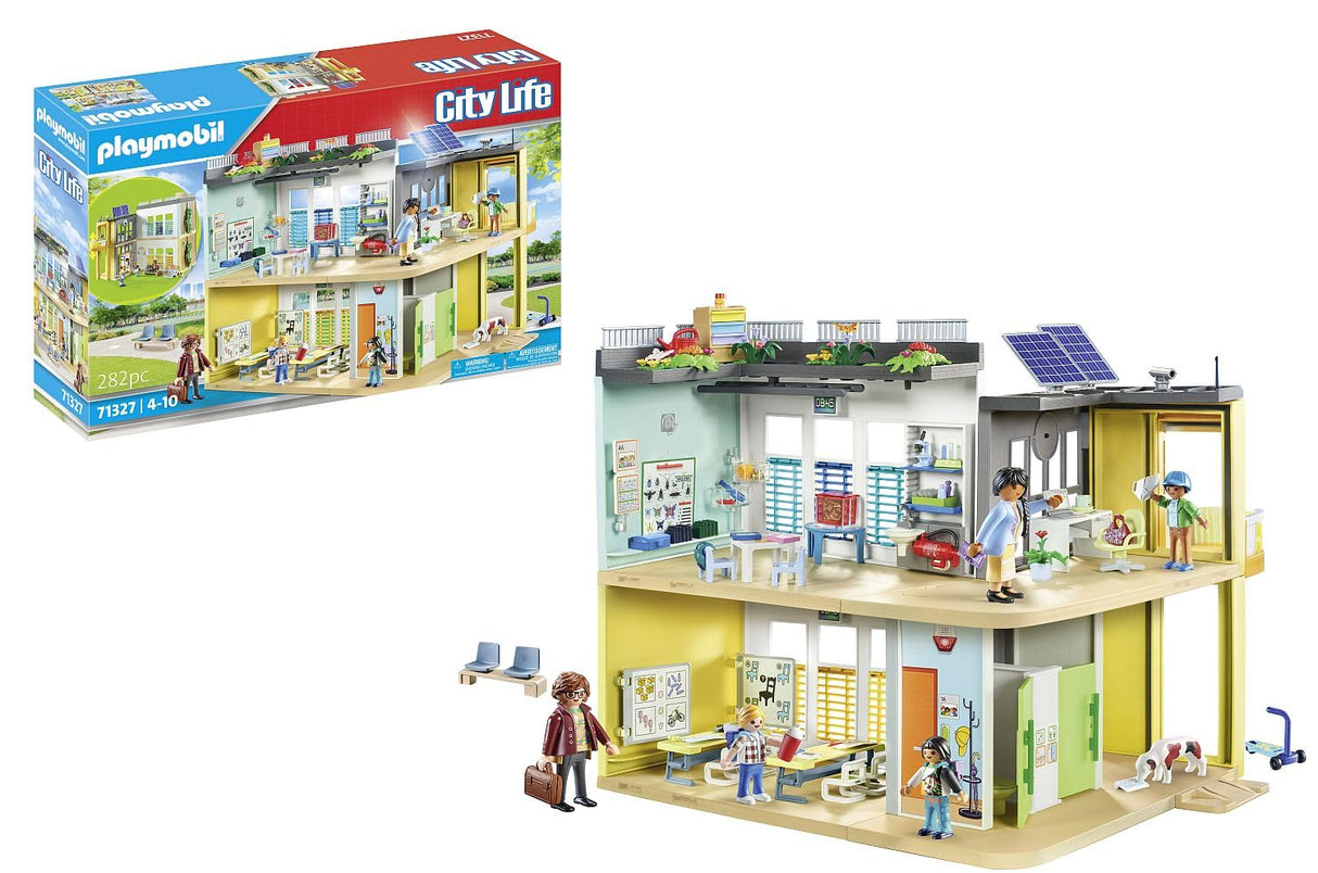 PLAYMOBIL City Life 71327 Colegio, Edificio Escolar sin barreras con Ascensor, Juguetes para niños a Partir de 4 años