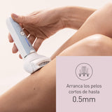 Panasonic ES-EY90-A503 Húmedo y Seco Depiladora, Doble Disco con 60 Pinzas, Flexible 90º Pivotante Cabeza, 3 velocidad Ajustes, LED Luz, 30 Min de Operación, Cabeza para Cuidado Pies, Cabeza Afeitado