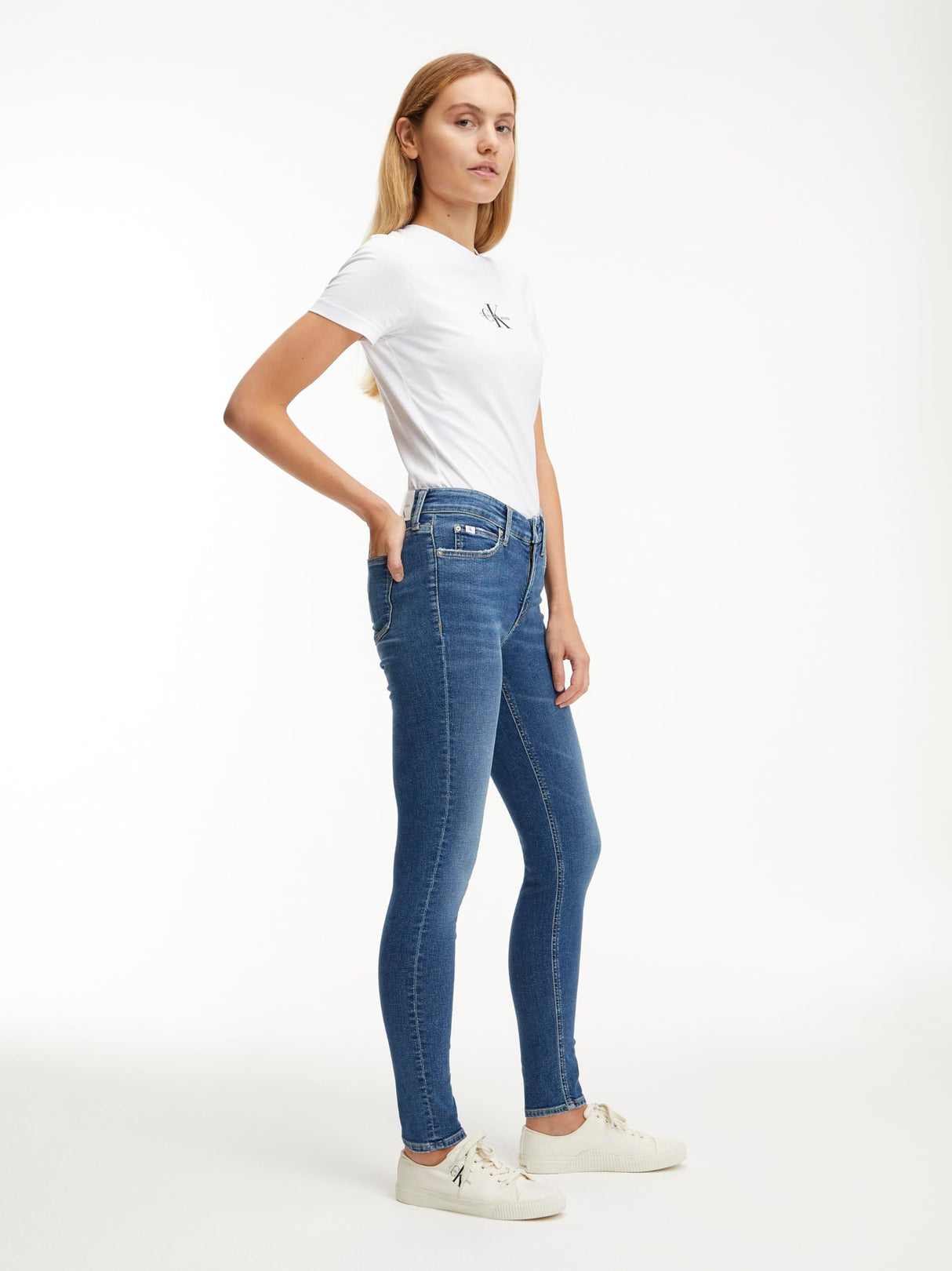 Calvin Klein Vaqueros Mujer Mid Rise Skinny Fit, Azul (Denim Dark), 24W/32L