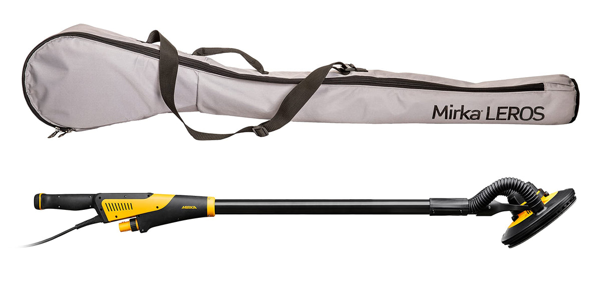 Mirka LEROS - Lijadora excéntrica de pared y techo con flexibilidad de 180° (225 mm de diámetro) y bolsa de transporte, 4000-8000 rpm