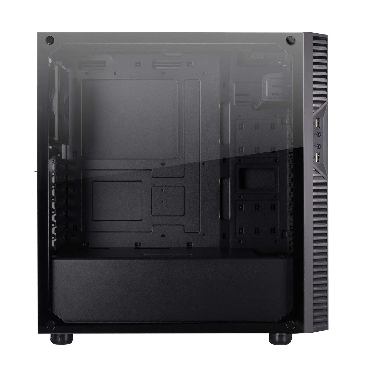 Silverstone SST-PS14B-E - Caja de Torre ATX de Precision, Panel Lateral de Vidrio Templado Ahumado, Negro