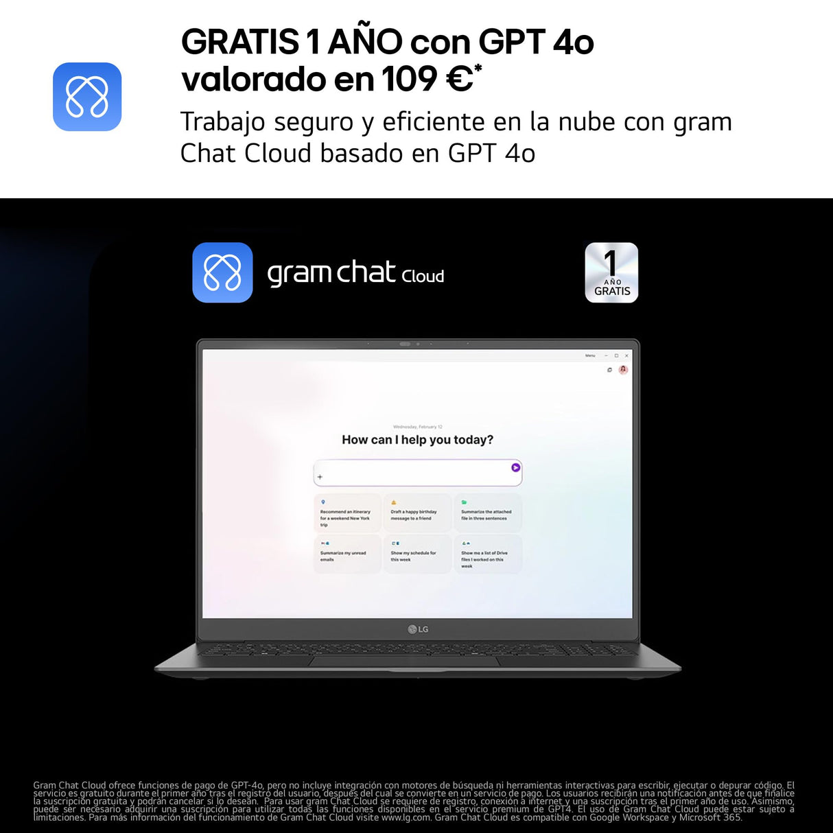 LG gram 17ZD90TL-G.AX85BN - Ordenador Portátil Ultraligero de 17" Intel Core Ultra 7 258V, 32 GB RAM, 512 GB SSD, IPS Antirreflejo, 1389g, 24.5h, FreeOS, Teclado QWERTY Español, Negro Carbón