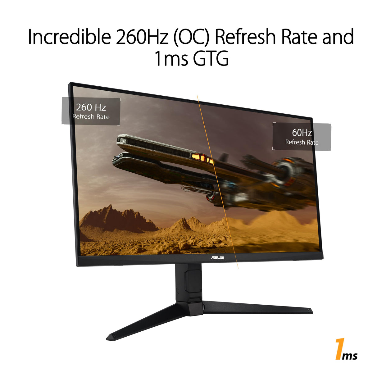 ASUS Monitor de juegos TUF Gaming VG27AQML1A 27" (QHD (2560x1440), overclock de hasta 260Hz (240Hz nativo), ELMB Sync, FreeSync Premium, 1ms (GTG), Overdrive Variable, 100% sRGB, DisplayHDR 400)