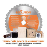 Evolution Power Tools - R185CMS-Li Sierra ingletadora, ingletadoras, Inalámbrica, ingletadora bosch profesional, engletadora para madera profesional, tronzadora, ingletadora telescopica, 185 mm