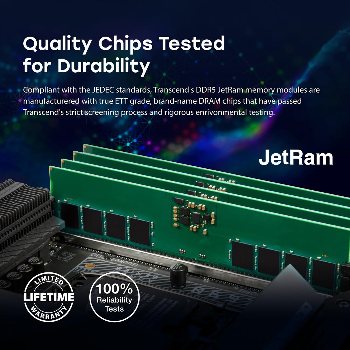 Transcend Módulo de Memoria Long-DIMM 32GB DDR5 4800MHz - JM4800ALE-32G