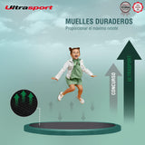 Ultrasport Deluxe Cama Elastica Niños Exterior 244 cm hasta 100 kg con Red de Seguridad, Acolchado I Camas Elasticas, Trampolin, Colchoneta Elastica, Trampolines para Niños