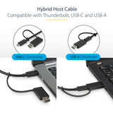 StarTech.com Docking Station Universal para Portátil - Replicador de Puertos Híbrido USB-C/-A - 2x HDMI y DP 4K - PD 100W