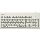 CHERRY G80-3000, Teclado Mecánico con Cable, Distribución de Teclado Español (QWERTY), Conexión USB, Robusto, Teclas Programables, Switches CHERRY MX BLACK, Gris Claro