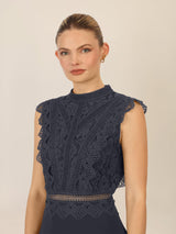 APART Fashion Abendkleid Vestido, Azul Oscuro, 36 Mujeres