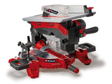 Einhell Sierra ingletadora y tronzadora y mesa TE-MS 254 T (2000W, hoja de sierra Ø254mm, ancho de corte 130mm y profundidad 74mm, incl. láser de línea de corte, func. de sierra circular de mesa)