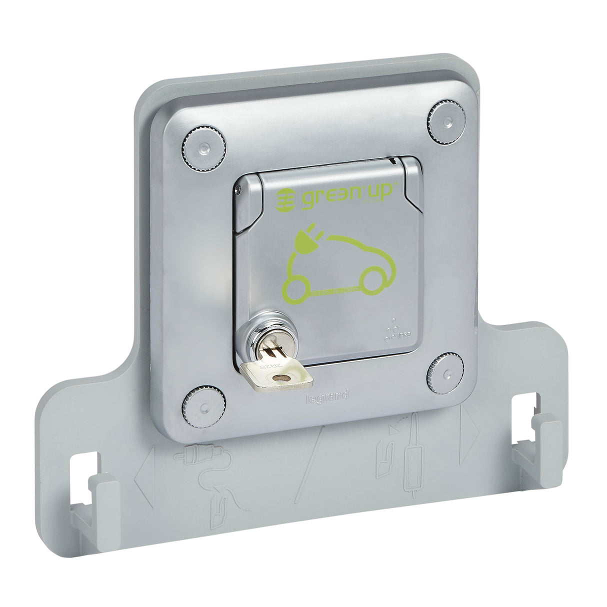 Toma de empotrarrecarga vehiculo electrico Legrand 077857 2P+TT Green UP 3.2 kVA