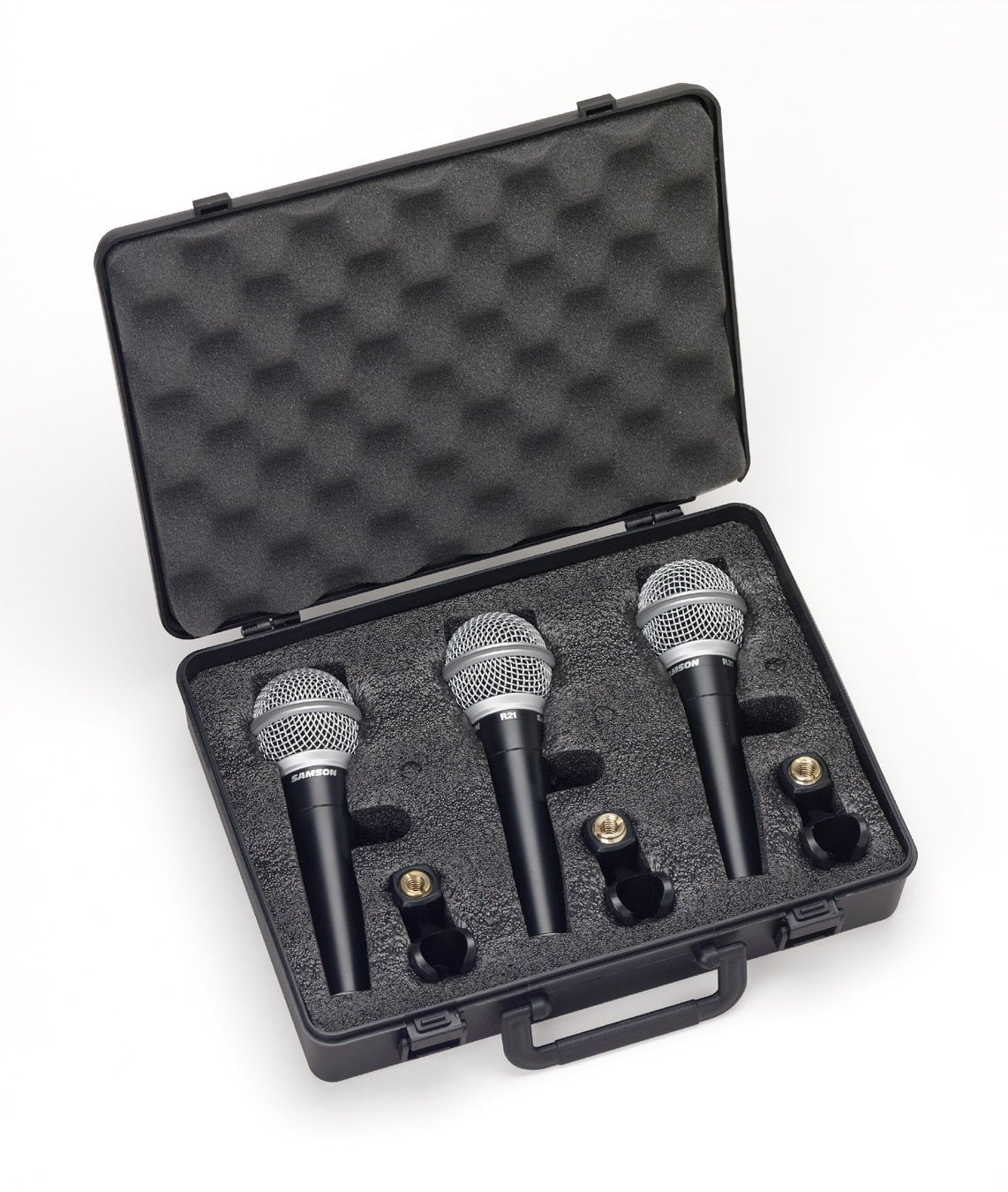 Samson Cardioide micrófonos dinámicos con Carry Case (Pack de 3)